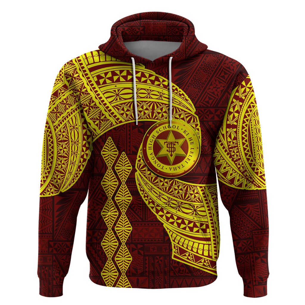 Tonga High School Zip Hoodie Traditional Ngatu and Polynesian Pattern LT03 Pullover Hoodie Yellow - Polynesian Pride