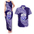 Tonga Tupou High School Couples Matching Tank Maxi Dress and Hawaiian Shirt Traditional Ngatu and Polynesian Pattern LT03 Blue - Polynesian Pride