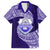 Tonga Tupou High School Family Matching Short Sleeve Bodycon Dress and Hawaiian Shirt Traditional Ngatu and Polynesian Pattern LT03 Dad's Shirt - Short Sleeve Blue - Polynesian Pride