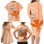 Kanaka Maoli Tropical Flowers with Kakau Tribal Family Matching Long Sleeve Bodycon Dress and Hawaiian Shirt Peach Fuzz Color LT03 - Polynesian Pride