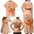 Kanaka Maoli Tropical Flowers with Kakau Tribal Family Matching Off Shoulder Maxi Dress and Hawaiian Shirt Peach Fuzz Color LT03 - Polynesian Pride