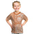 Kanaka Maoli Tropical Flowers with Kakau Tribal Kid T Shirt Peach Fuzz Color LT03 Peach Fuzz - Polynesian Pride