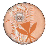 Kanaka Maoli Tropical Flowers with Kakau Tribal Spare Tire Cover Peach Fuzz Color LT03 - Polynesian Pride