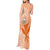 Kanaka Maoli Tropical Flowers with Kakau Tribal Tank Maxi Dress Peach Fuzz Color LT03 - Polynesian Pride