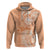 Kanaka Maoli Tropical Flowers with Kakau Tribal Zip Hoodie Peach Fuzz Color LT03 Pullover Hoodie Peach Fuzz - Polynesian Pride
