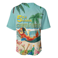 Aloha Hawaii It's 5 o'clock Somewhere Baseball Jersey Chill Parrot on Beach with Tropical Plants LT03 - Polynesian Pride