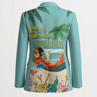 Aloha Hawaii It's 5 o'clock Somewhere Blazer Chill Parrot on Beach with Tropical Plants - Polynesian Pride