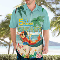 Aloha Hawaii It's 5 o'clock Somewhere Hawaiian Shirt Chill Parrot on Beach with Tropical Plants - Polynesian Pride