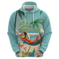 Aloha Hawaii It's 5 o'clock Somewhere Zip Hoodie Chill Parrot on Beach with Tropical Plants LT03 - Polynesian Pride