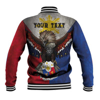 Custom Philippines World Champion Boxing Baseball Jacket Eagle-Grunge Design - Polynesian Pride