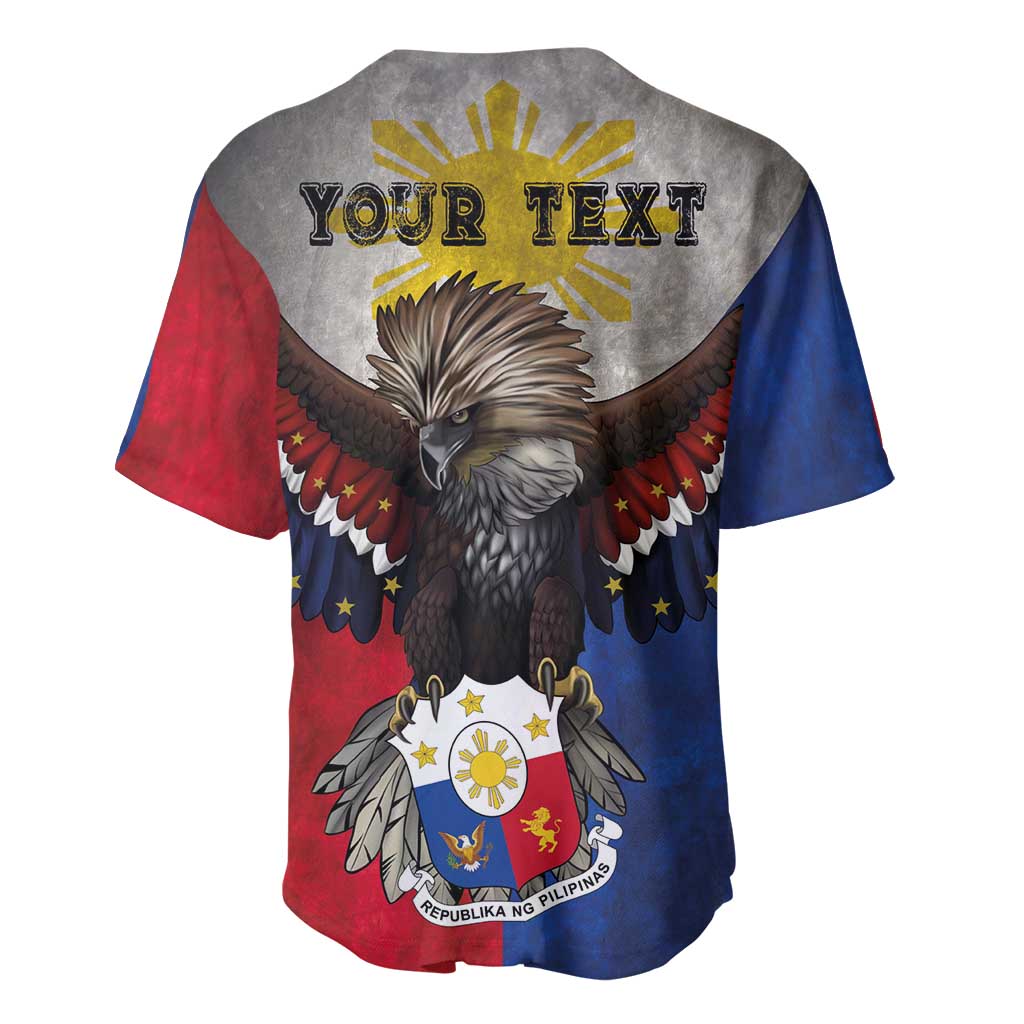 Custom Philippines World Champion Boxing Baseball Jersey Eagle-Grunge Design - Polynesian Pride