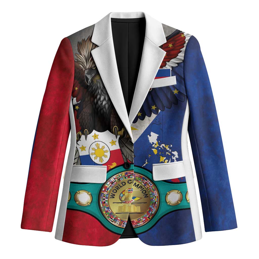 Custom Philippines World Champion Boxing Blazer Eagle-Grunge Design - Polynesian Pride