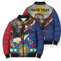 Custom Philippines World Champion Boxing Bomber Puffer Jacket Eagle-Grunge Design - Polynesian Pride
