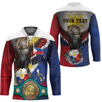 Custom Philippines World Champion Boxing Hockey Jersey Eagle-Grunge Design - Polynesian Pride