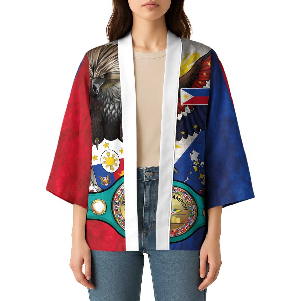 Custom Philippines World Champion Boxing Kimono Eagle-Grunge Design - Polynesian Pride
