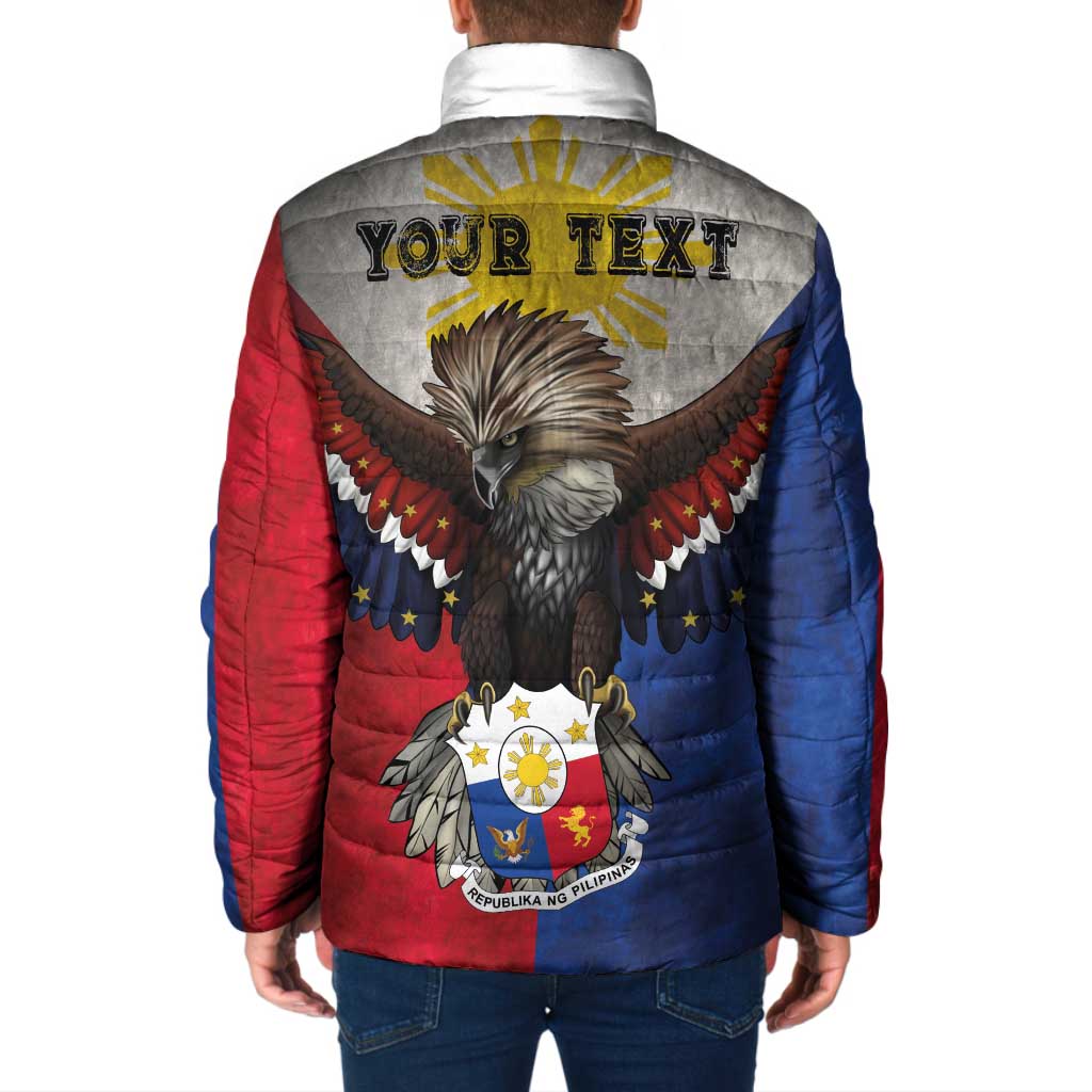 Custom Philippines World Champion Boxing Padded Jacket Eagle-Grunge Design - Polynesian Pride