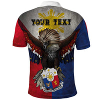 Custom Philippines World Champion Boxing Polo Shirt Eagle-Grunge Design - Polynesian Pride
