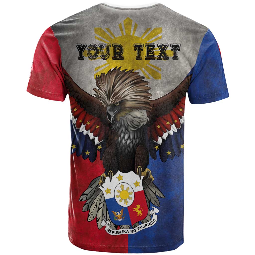 Custom Philippines World Champion Boxing T Shirt Eagle-Grunge Design - Polynesian Pride