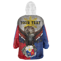Custom Philippines World Champion Boxing Wearable Blanket Hoodie Eagle-Grunge Design - Polynesian Pride