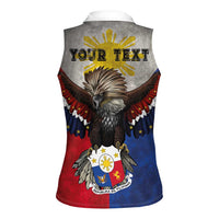 Custom Philippines World Champion Boxing Women Sleeveless Polo Shirt Eagle-Grunge Design - Polynesian Pride