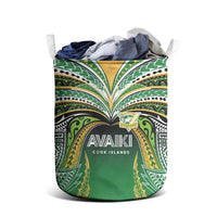 Cook Islands Rugby League Laundry Basket Avaiki Tatau Tribal Motifs Black Color - Polynesian Pride