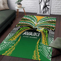Cook Islands Rugby League Area Rug Avaiki Tatau Tribal Motifs Black Color - Polynesian Pride