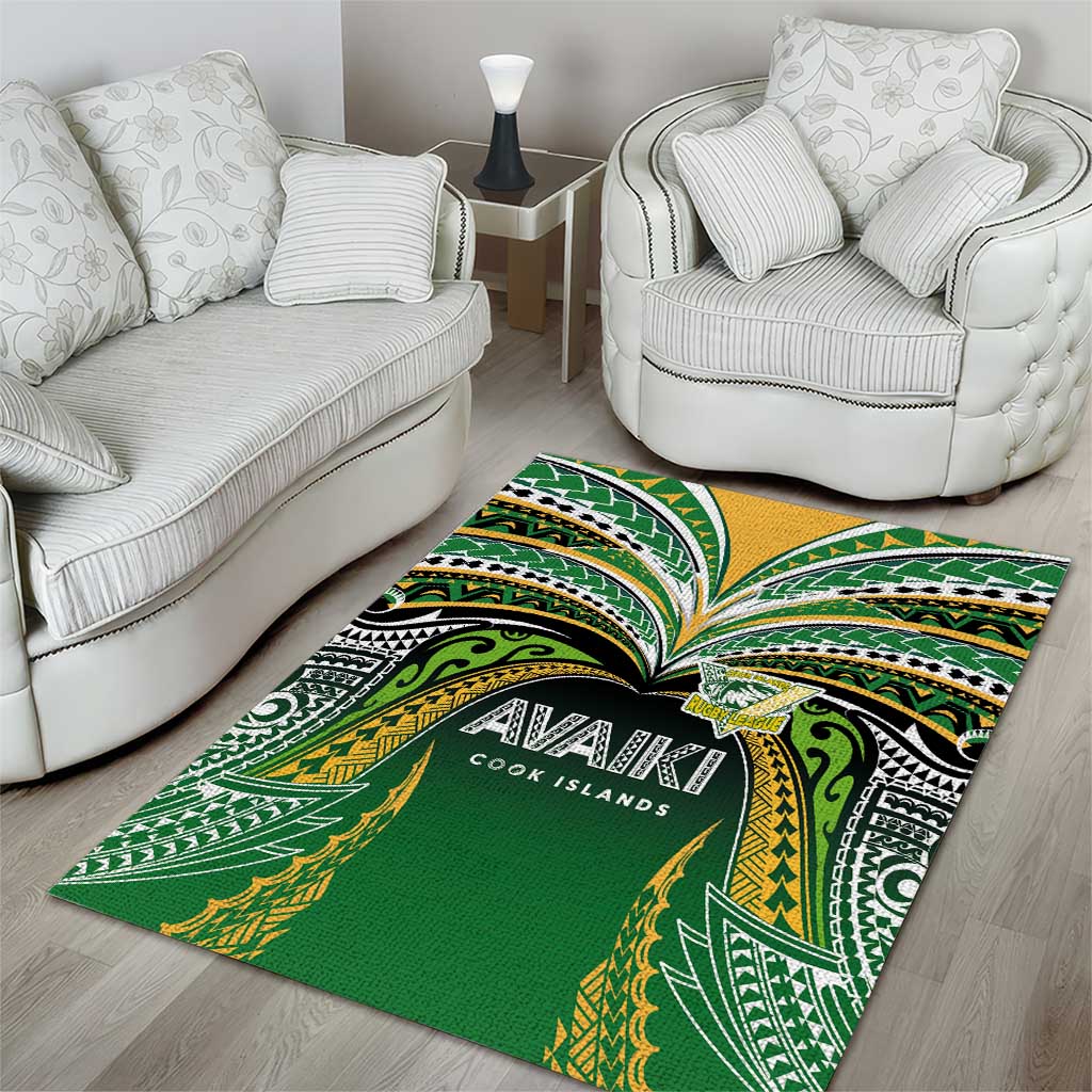 Cook Islands Rugby League Area Rug Avaiki Tatau Tribal Motifs Black Color - Polynesian Pride