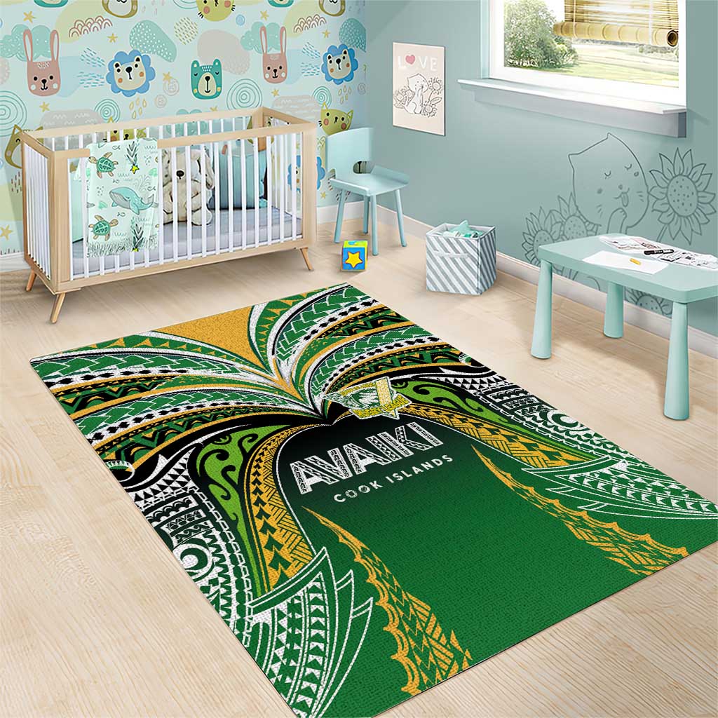 Cook Islands Rugby League Area Rug Avaiki Tatau Tribal Motifs Black Color - Polynesian Pride