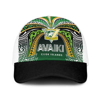 Cook Islands Rugby League Baseball Net Cap Avaiki Tatau Tribal Motifs Black Color - Polynesian Pride