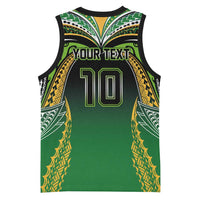 Custom Cook Islands Rugby League Basketball Jersey Avaiki Tatau Tribal Motifs Black Color - Polynesian Pride