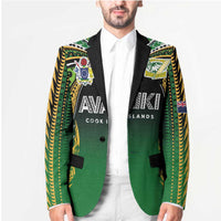 Custom Cook Islands Rugby League Blazer Avaiki Tatau Tribal Motifs Black Color - Polynesian Pride