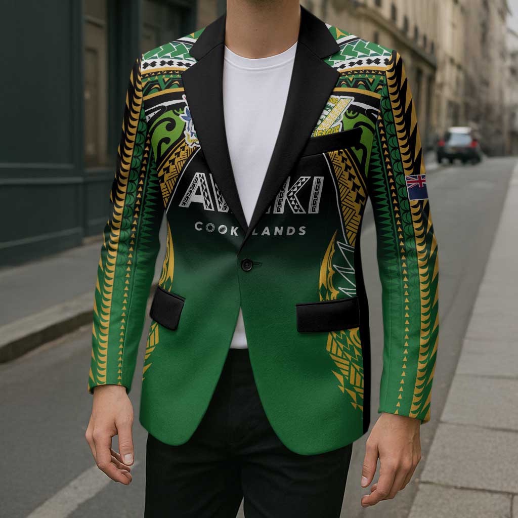 Custom Cook Islands Rugby League Blazer Avaiki Tatau Tribal Motifs Black Color - Polynesian Pride