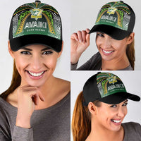 Cook Islands Rugby League Classic Cap Avaiki Tatau Tribal Motifs Black Color - Polynesian Pride