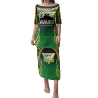 Custom Cook Islands Rugby League Family Matching Puletasi and Hawaiian Shirt Avaiki Tatau Tribal Motifs Black Color - Polynesian Pride