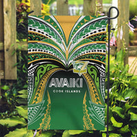 Cook Islands Rugby League Garden Flag Avaiki Tatau Tribal Motifs Black Color - Polynesian Pride