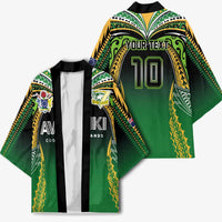 Custom Cook Islands Rugby League Kimono Avaiki Tatau Tribal Motifs Black Color - Polynesian Pride