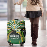 Cook Islands Rugby League Luggage Cover Avaiki Tatau Tribal Motifs Black Color - Polynesian Pride