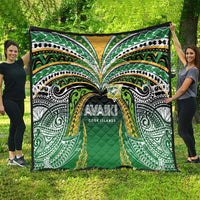 Cook Islands Rugby League Quilt Avaiki Tatau Tribal Motifs Black Color - Polynesian Pride