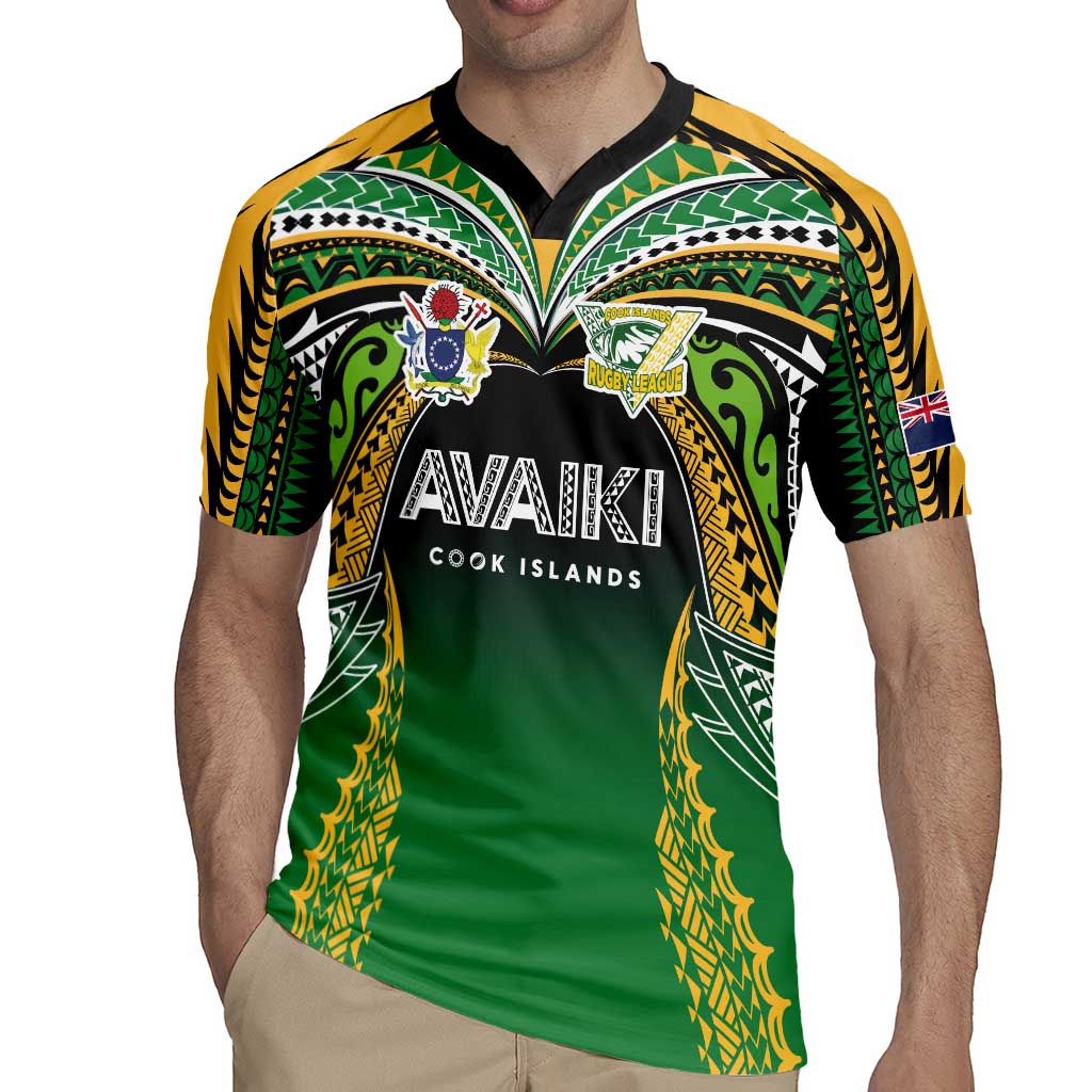 Custom Cook Islands Rugby League Rugby Jersey Avaiki Tatau Tribal Motifs Black Color - Polynesian Pride