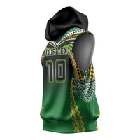 Custom Cook Islands Rugby League Sleeveless Hoodie Avaiki Tatau Tribal Motifs Black Color - Polynesian Pride