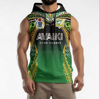 Custom Cook Islands Rugby League Sleeveless Hoodie Avaiki Tatau Tribal Motifs Black Color - Polynesian Pride