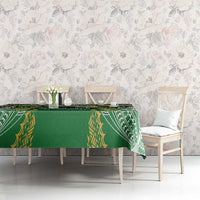 Cook Islands Rugby League Tablecloth Avaiki Tatau Tribal Motifs Black Color - Polynesian Pride