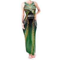 Custom Cook Islands Rugby League Tank Maxi Dress Avaiki Tatau Tribal Motifs Black Color - Polynesian Pride