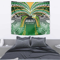 Cook Islands Rugby League Tapestry Avaiki Tatau Tribal Motifs Black Color - Polynesian Pride
