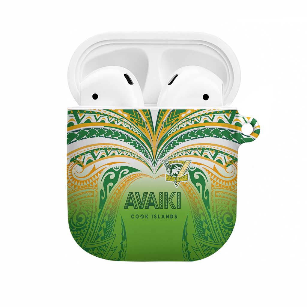 Cook Islands Rugby League AirPods Case Avaiki Tatau Tribal Motifs White Color - Polynesian Pride