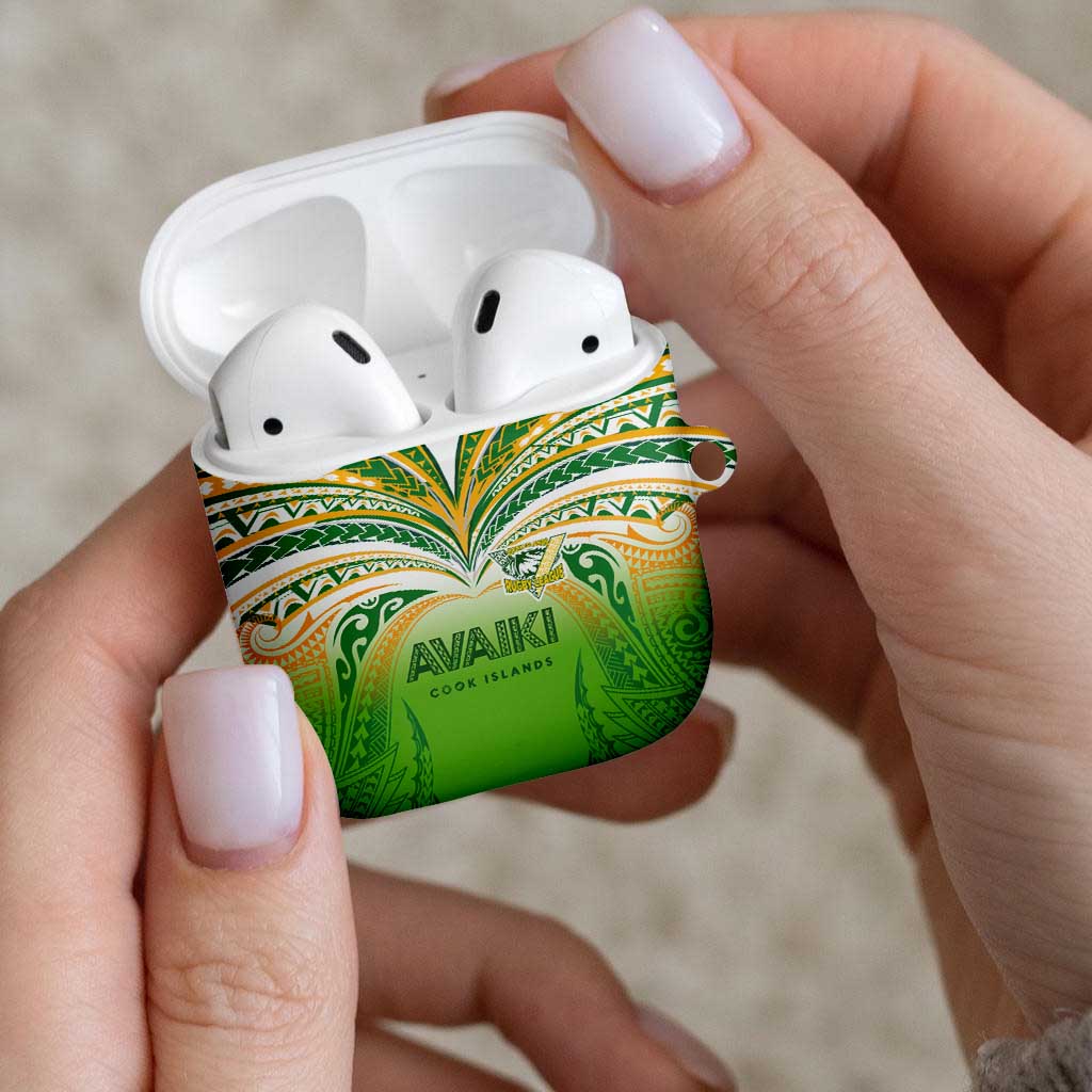 Cook Islands Rugby League AirPods Case Avaiki Tatau Tribal Motifs White Color - Polynesian Pride