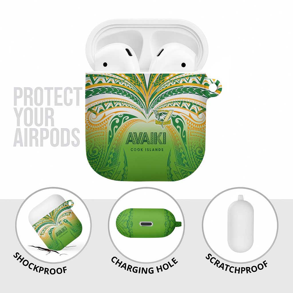 Cook Islands Rugby League AirPods Case Avaiki Tatau Tribal Motifs White Color - Polynesian Pride