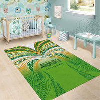 Cook Islands Rugby League Area Rug Avaiki Tatau Tribal Motifs White Color - Polynesian Pride