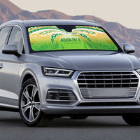 Cook Islands Rugby League Auto Sun Shade Avaiki Tatau Tribal Motifs White Color - Polynesian Pride