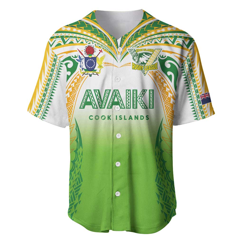 Custom Cook Islands Rugby League Baseball Jersey Avaiki Tatau Tribal Motifs White Color - Polynesian Pride